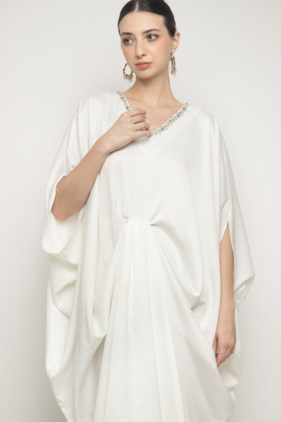 Calla Kaftan Dress in Off White by Dresshaus Dresshaus