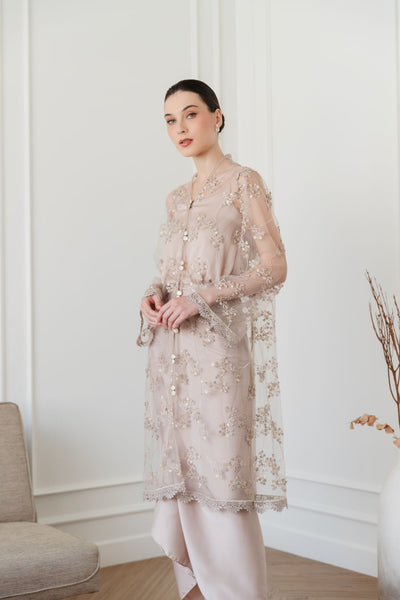 Raina Kebaya Top in Nude Pink by Aluna Dresshaus