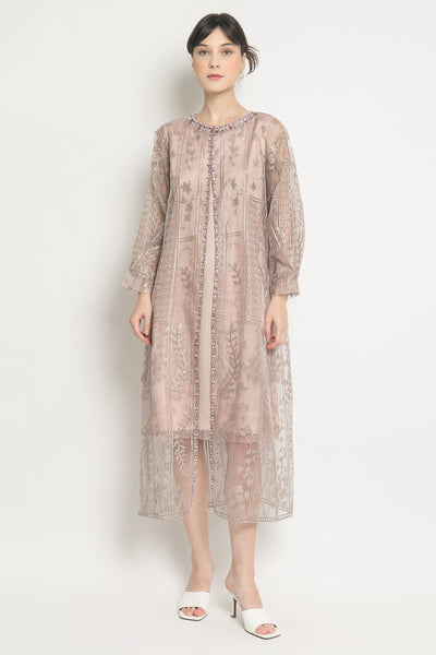 Kaia Long Outer Dress in Pink Mauve