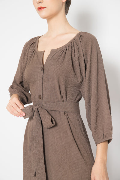 Hazel Dress in Dark Brown by Slow Living | Dresshaus Hazel Dress in Dark Brown by Slow Living | Dresshaus