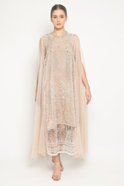 Zeba Dress in White Nude