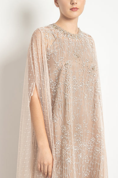 Zeba Dress in White Nude