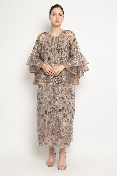 Zivana Dress in Flowery Bronze