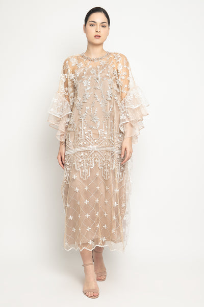 Zivana Dress in White Nude