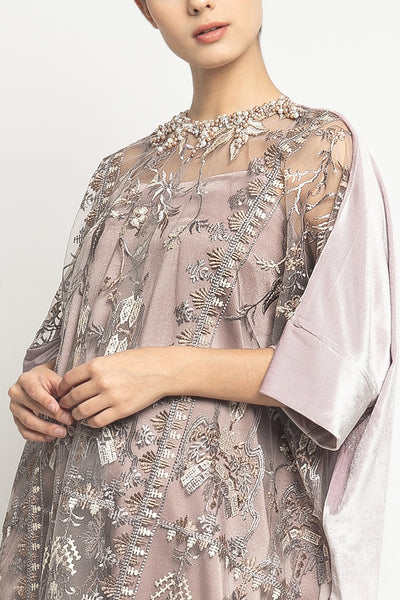 Alina Velvet Dress in Rose Lilac