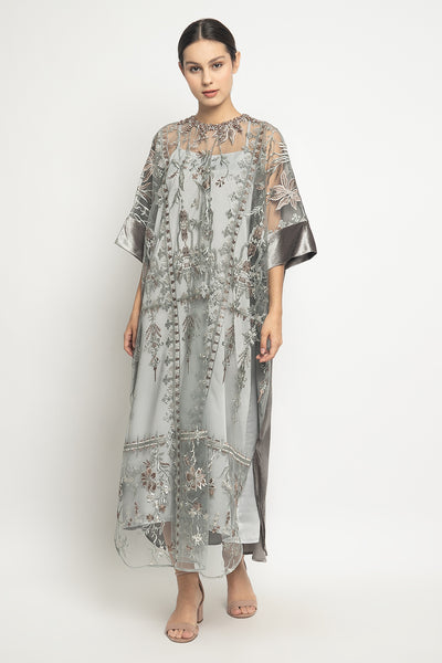 Alina Velvet Dress in Grey