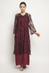 Aprili Dress in Maroon Burgundy