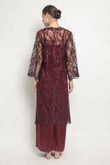 Aprili Dress in Maroon Burgundy