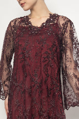 Aprili Dress in Maroon Burgundy