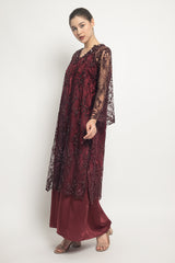 Aprili Dress in Maroon Burgundy