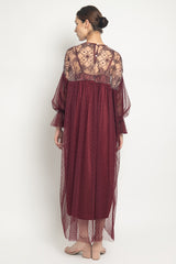 Carissa Dress in Maroon Burgundy