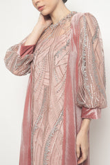 Radia Velvet Dress in Pink