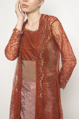 Gamila Kebaya Set in Teracota