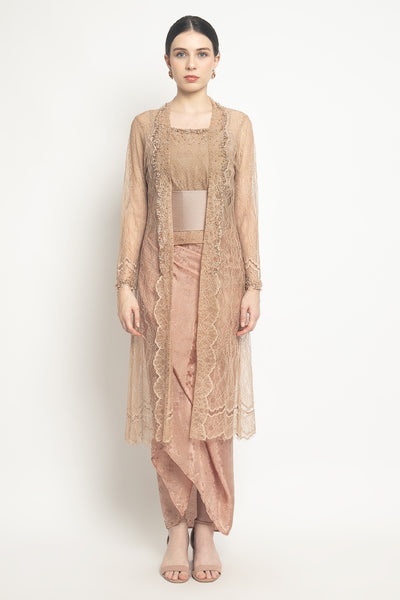 Gamila Kebaya Set in Golden Nude