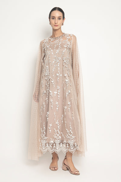 New Zeba Dress in White Nude