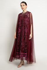 Zeba Dress in Maroon Burgundy