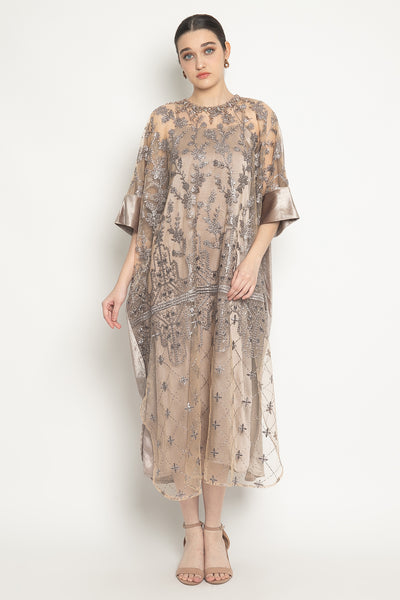 Alina Velvet Dress in Truffle