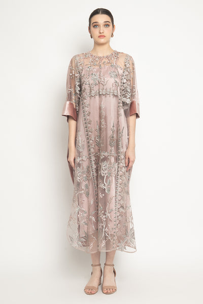 Alina Velvet Dress in Pink