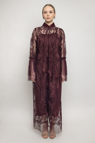 Safira Dress in Burgundy