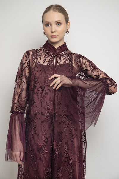 Safira Dress in Burgundy