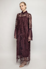 Safira Dress in Burgundy