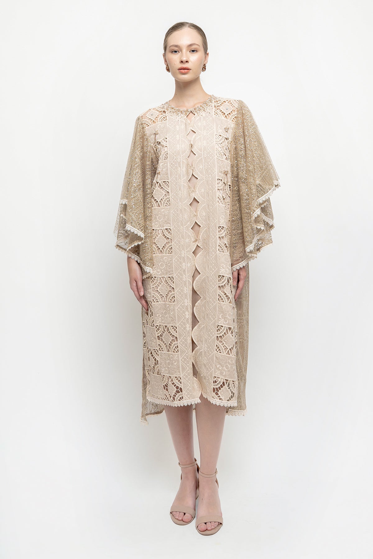 Aruna Outer Dress in Nude Cream by Klambi Atelier | Dresshaus Aruna Outer Dress in Nude Cream by Klambi Atelier | Dresshaus