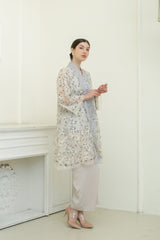 Dandelion Kebaya Top in Greyish Cream