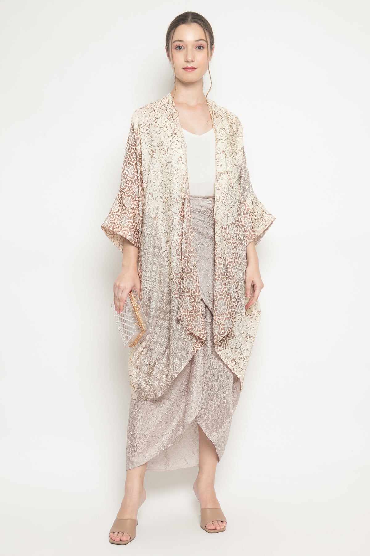 Delima Outer Set in Brown Gray