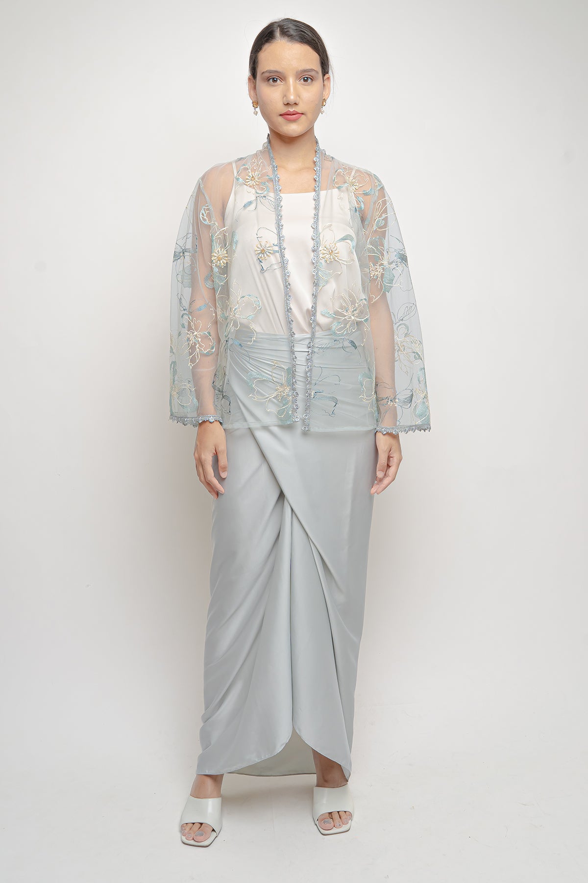 Aliva Outer Top in Blue Tosca