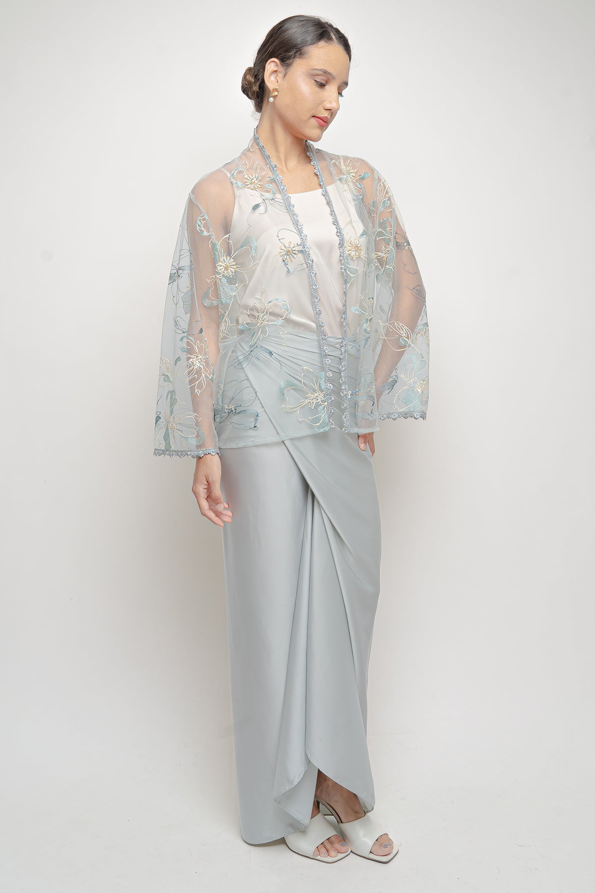 Aliva Outer Top in Blue Tosca