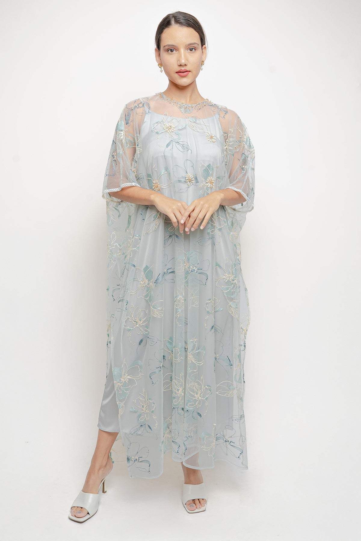 Nayara Dress in Blue Tosca
