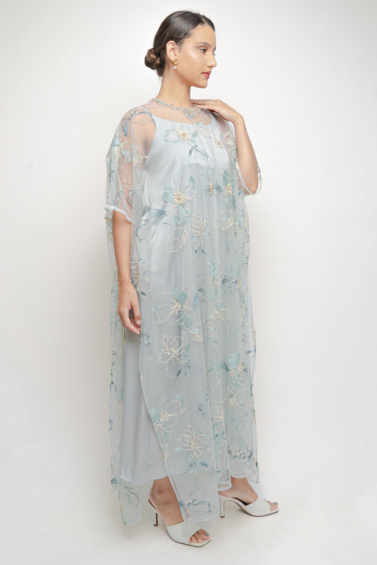 Nayara Dress in Blue Tosca