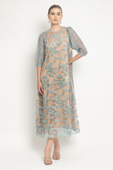 Sakura Midi Dress in Dusty Blue