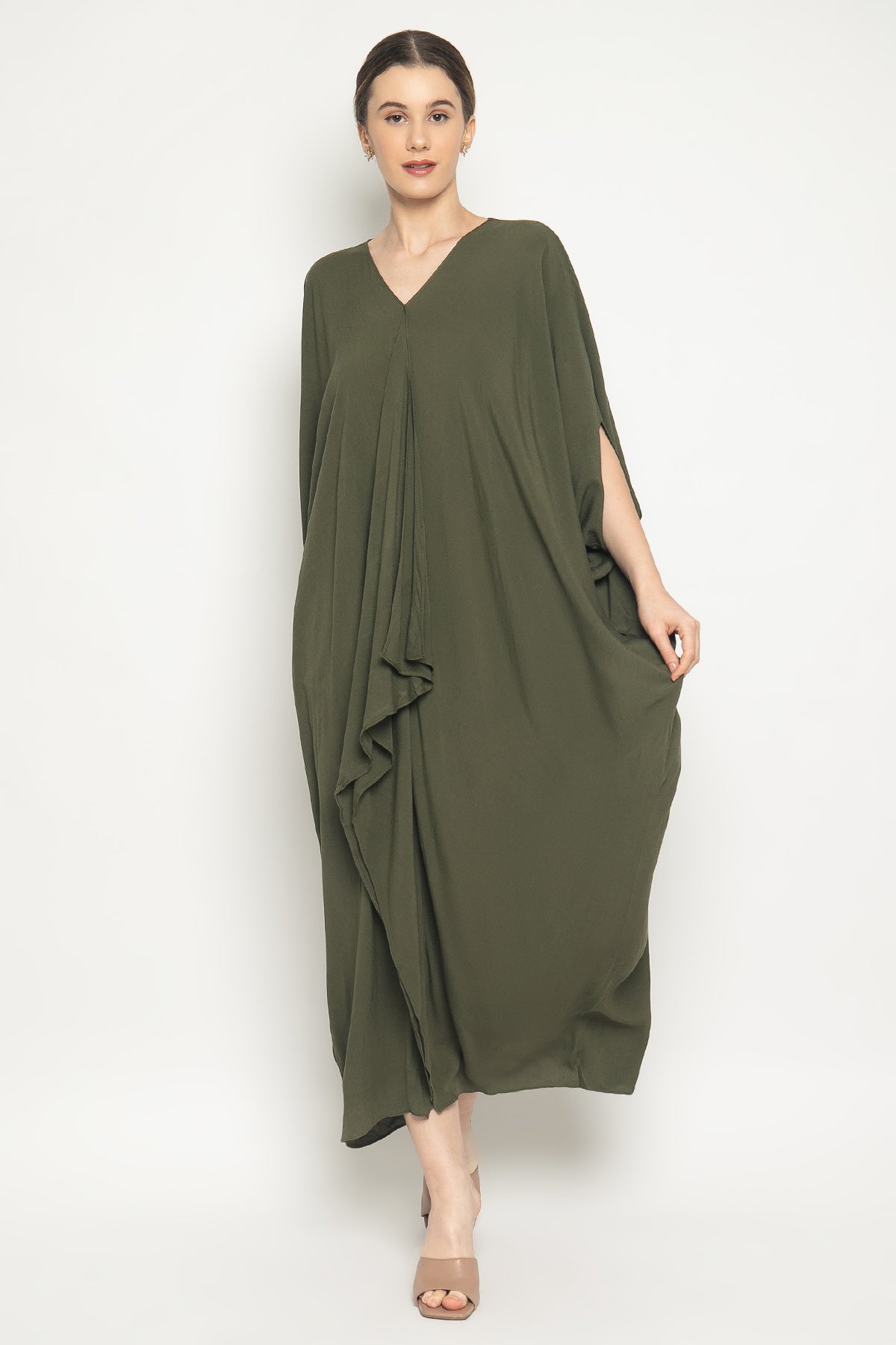Arden Kaftan Dress in Olive by After a Number | Dresshaus Arden Kaftan Dress in Olive by After a Number | Dresshaus
