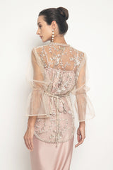 Inaya Kebaya Top in Ivory Pink