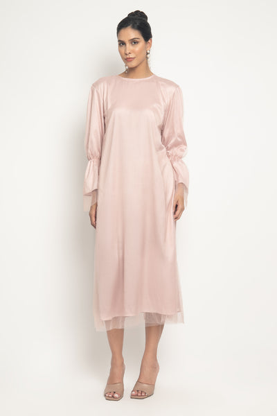 Yuna Inner Dress Tulle Hijab in Dusty Pink