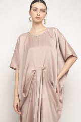 Nabila Kaftan Dress in Rosegold