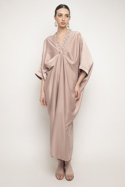 Zahra Kaftan Dress in Rosegold