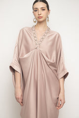 Zahra Kaftan Dress in Rosegold