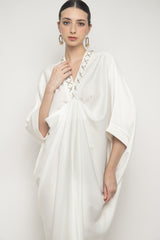 Zahra Kaftan Dress in Off White