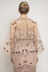 Kirani Top in Flowery Nude Peach