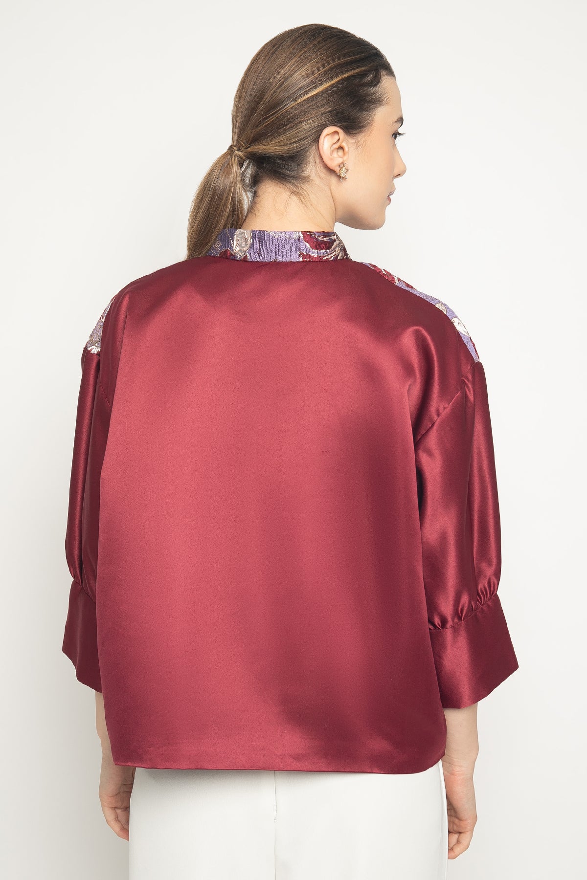 Jia Outer Top in Maroon