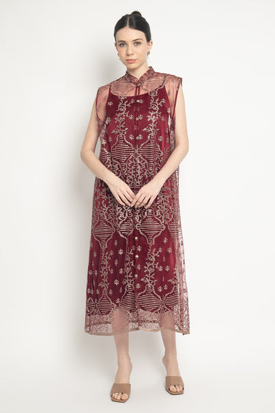 Chayra Dress in Maroon