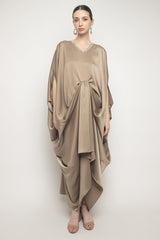 Calla Kaftan Dress in Dark Nude