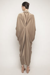 Zahra Kaftan Dress in Dark Nude