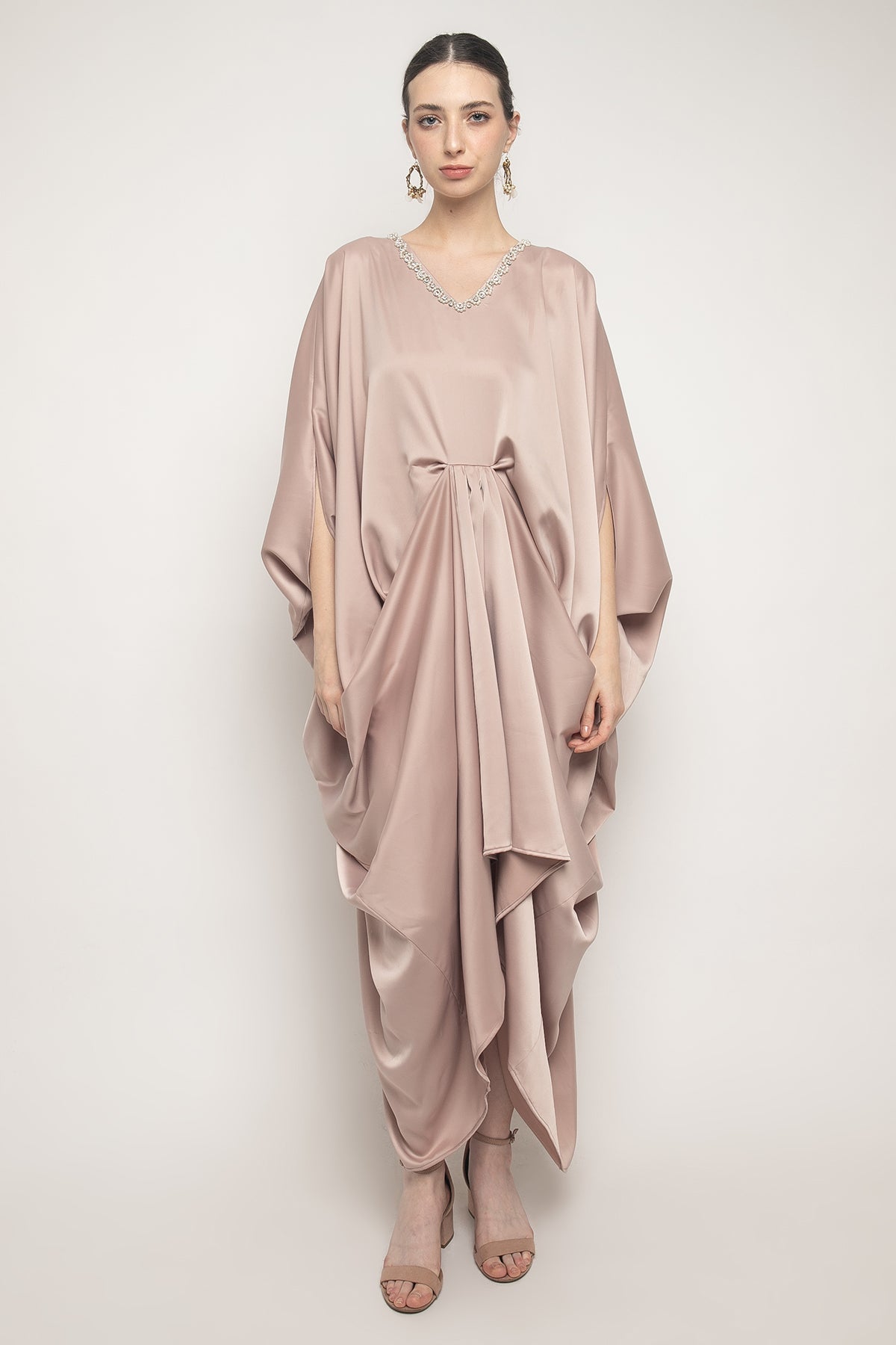 Calla Kaftan Dress in Rosegold