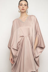 Calla Kaftan Dress in Rosegold