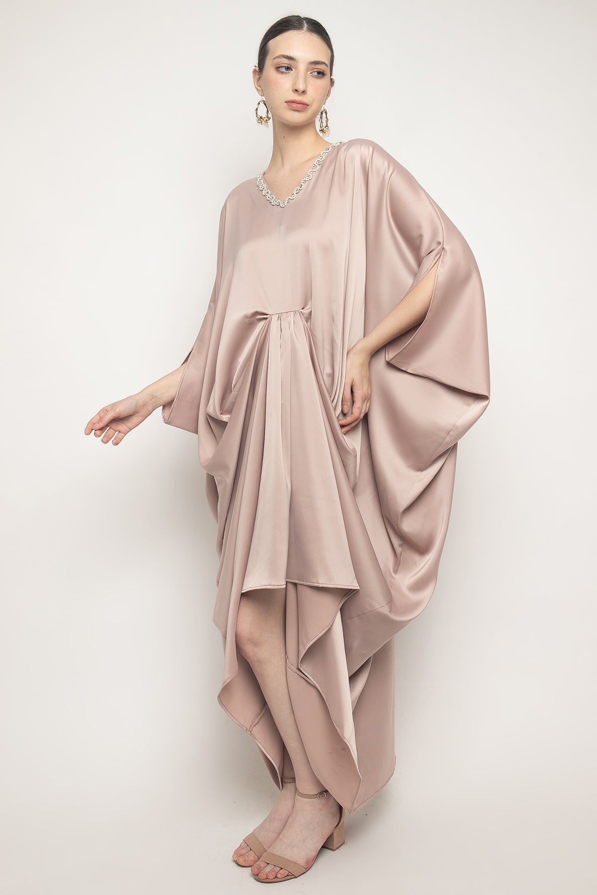 Calla Kaftan Dress in Rosegold