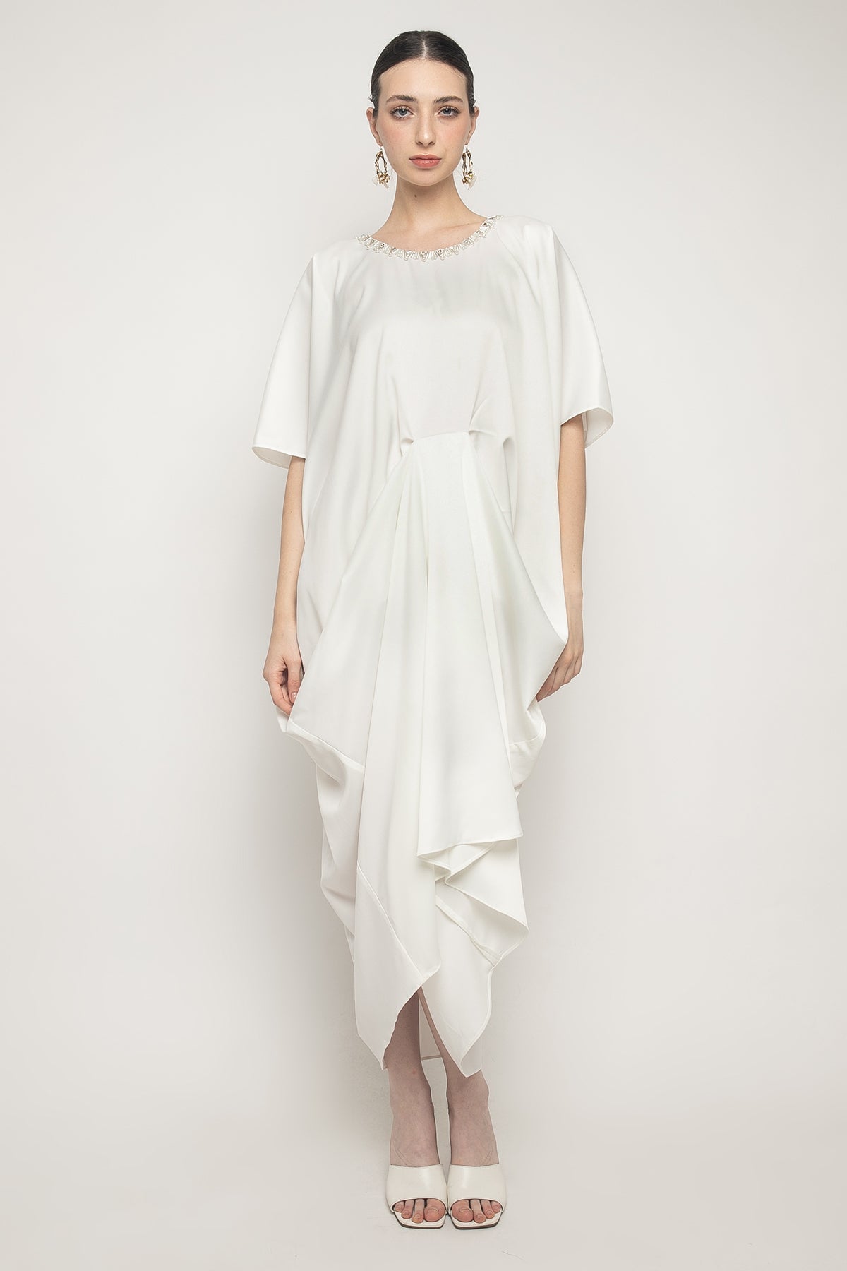 Nabila Kaftan Dress in Off White by Dresshaus Dresshaus