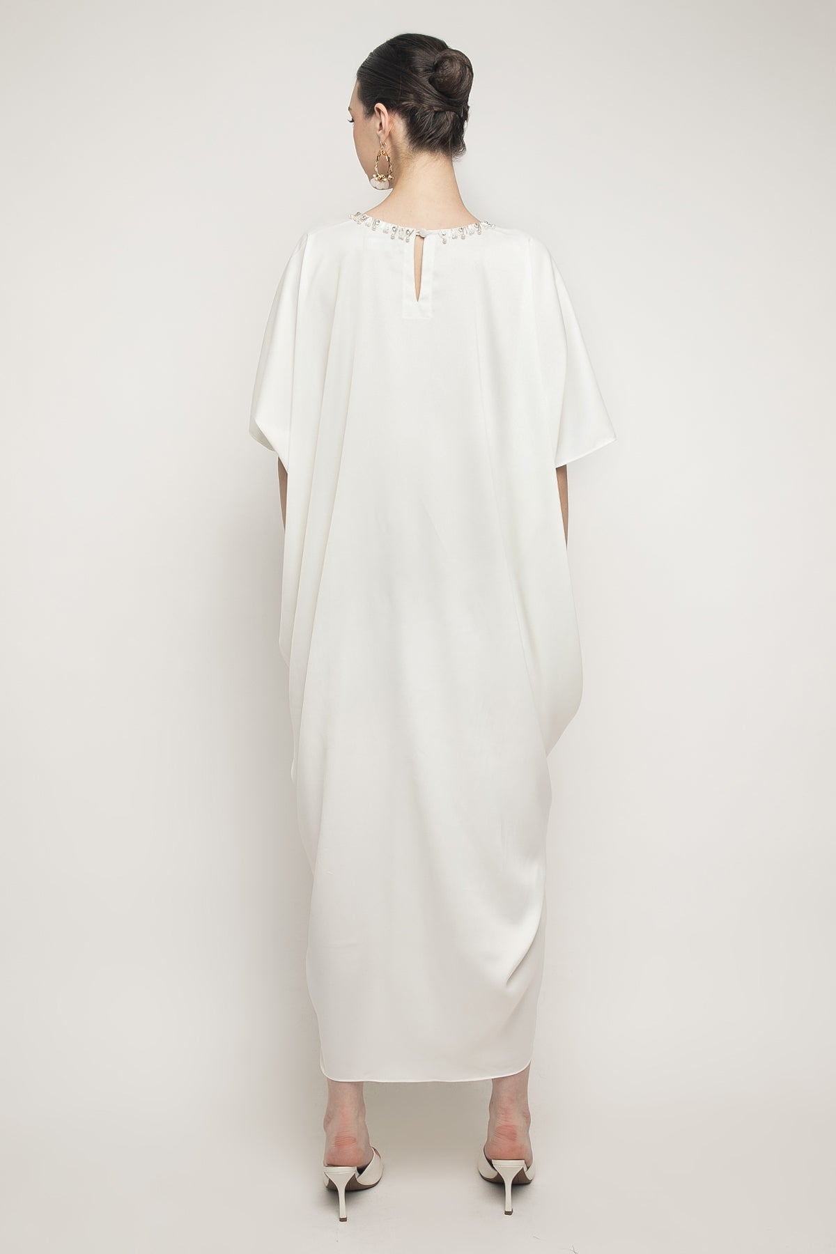 Nabila Kaftan Dress in Off White